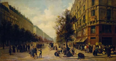 Queue A La Porte Dune Epicerie Angle De La Rue Reaumur Et Du Boulevard Sebastopol En Novembre 1870