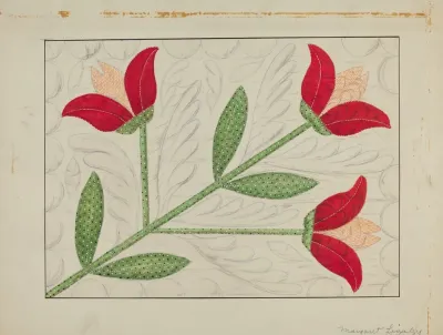 Quilt Appliqued In Bellflower Design 2