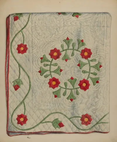 Quilt Circle With Tulips