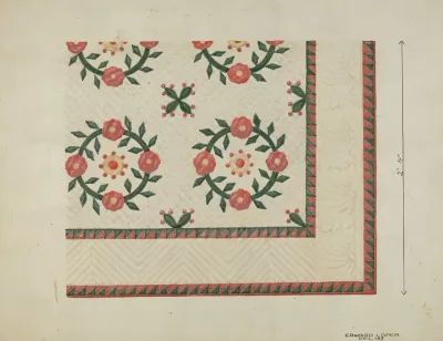 Quilted Applique Coverlet 2