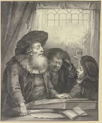 Rabbi Naphtali Ben Cohen Mit Zwei Schulern