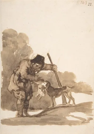 Rabbit Hunter With A Retriever
