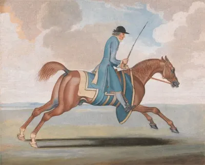 Racehorse At Exercise Ridden By A Training Groom 2
