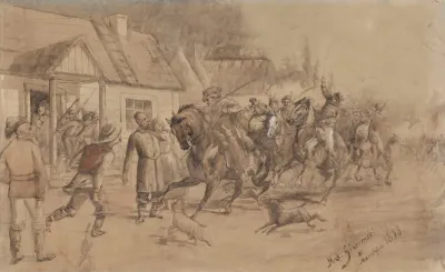 Raid On Soplicowo Illustration To Pan Tadeusz By Adam Mickiewicz
