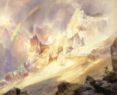 Rainbow Over The Grand Canyon Of The Yellowstone