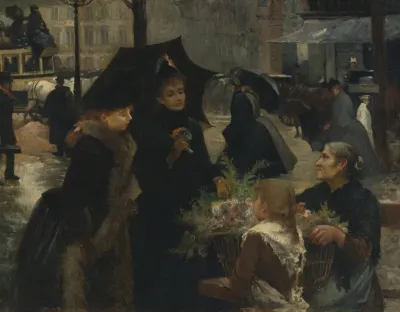 Rainy Day Flower Seller