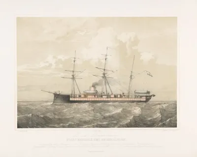 Ramtorenschip Prins Hendrik Der Nederlanden Varend Op Zee Z M Ramtorenschip Prins Hendrik Der Nederlanden