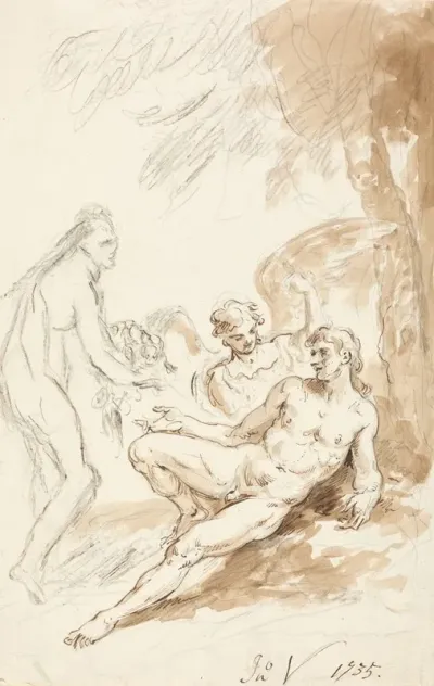 Raphaels Visit To Adam And Eve From Miltons Paradise