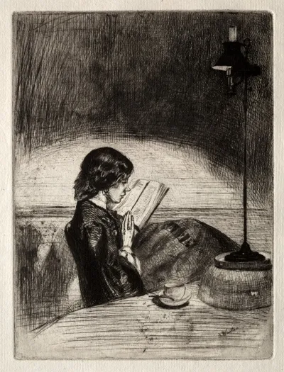 Reading By Lamplight 3