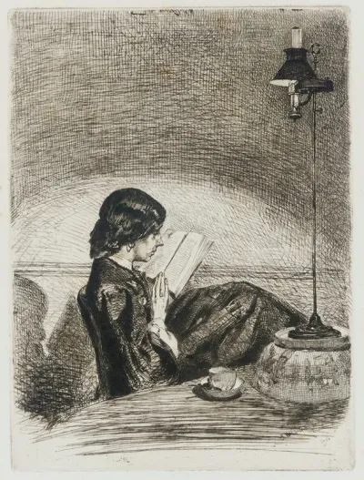 Reading By Lamplight