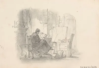Reading Man In Painters Studio