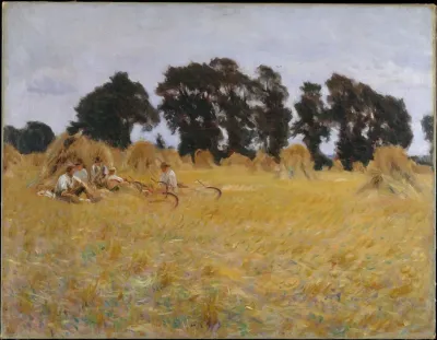 Reapers Resting In A Wheat Field