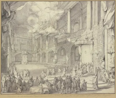 Reception Des Chevaliers De Lordre Du St Esprit Dans La Chapelle De Versailles Lors De La Grande Promotion Du 3 Juin 1724