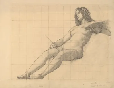 Reclining Female Nude Study For Painting