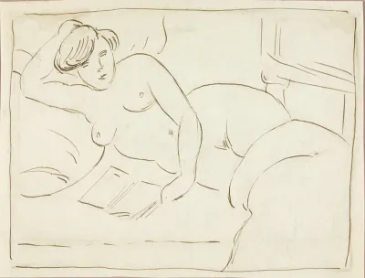 Reclining Female Nude With Book
