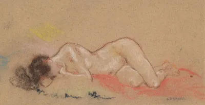 Reclining Female Nude With Hand Under Her Chin