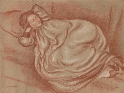 Reclining Girl With Wide Dress