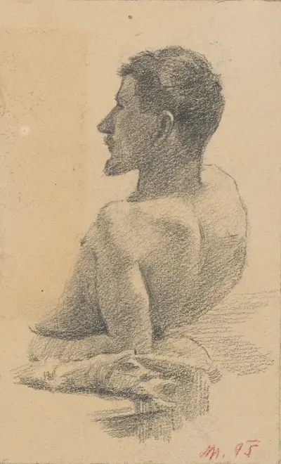 Reclining Male Nude Waist Up