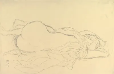 Reclining Nude With Drapery Back View