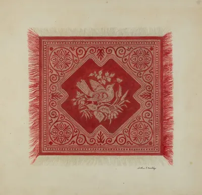 Red And White Table Napkin