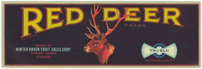 Red Deer Brand Fruit Label