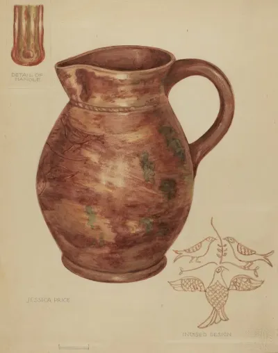 Red Earthenware Pitcher