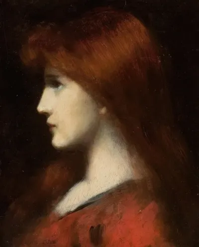 Red Haired Woman In Profile
