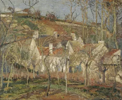 Red Roofs Corner Of A Village Winter