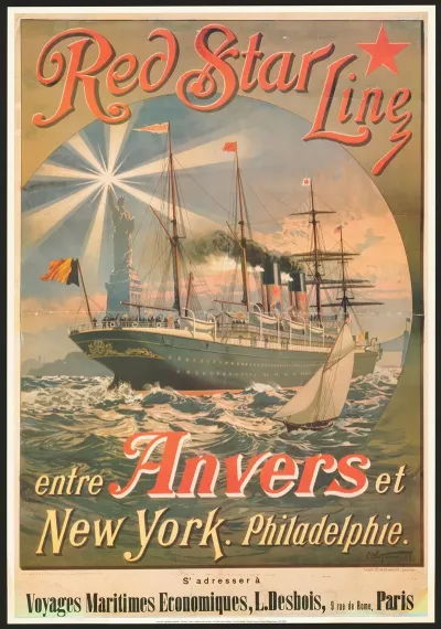 Red Star Line Entre Anvers Et New York Philadelphie