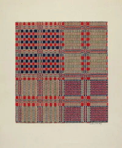Red White Blue Coverlet