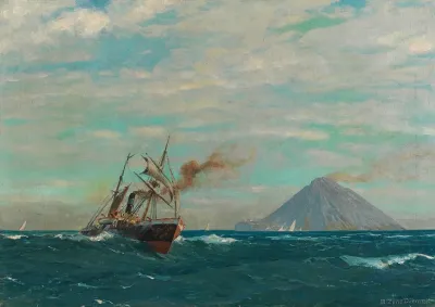 Regatta Off The Island Of Stromboli