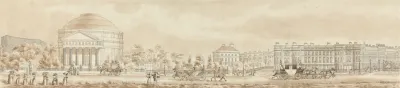 Regents Park London The Colosseum Clergys Orphans School And St Andrews Place With Figures And Coaches