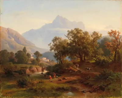 Region In South Tyrol Landscape In The Morning Light