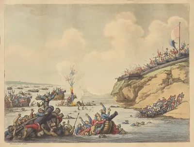 Rehearsal Of A French Invasion As Performed Before The Invalids At The Islands Of St Marcon On The Morning Of Ye 7 Of May 1798