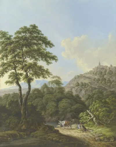 Reiche Landschaft Mit Wasser Und Wald