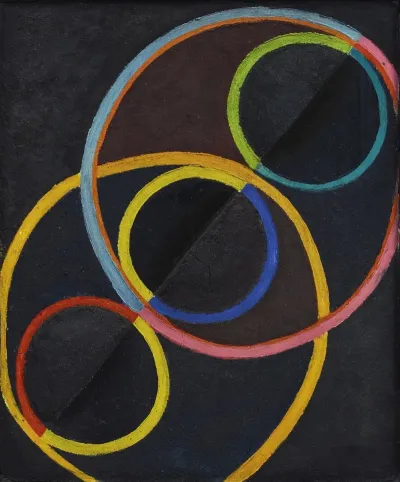 Relief Noir Avec Des Cercles De Couleur