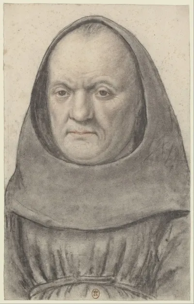 Religieux Capuchonne Vu Presque De Face