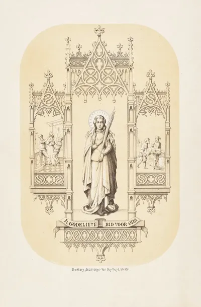 Religious Print Of Saint Godelieve