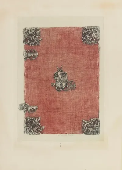 Reliure De Velours Rouge Decoree Dappliques Dargent Emaille Et De Coins En Argent Cisele Xvie Siecle