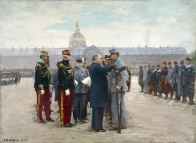Remise De Decorations Sur Lesplanade Des Invalides Par Le President Poincare Le 17 Septembre 1915