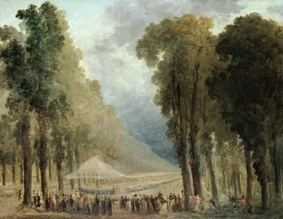 Repas Servi Aux Troupes Dans Une Allee Des Champs Elysees Ou Dans Le Parc De Saint Cloud