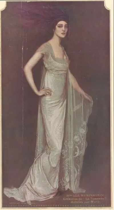 Reproduction Of A Painting Of Ida Rubinstein As La Pisanelle No 7