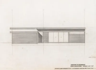 Residence For Mr And Mrs Victor Lundy 701 Mulberry Lane Bellaire Texas East Elevation