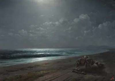 Rest By The Sea On A Moonlit Night