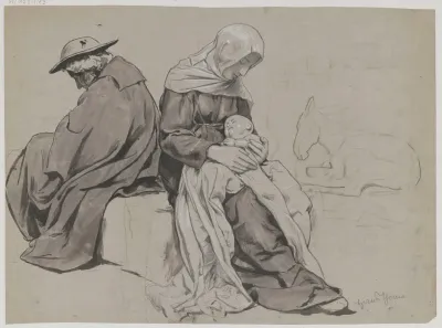 Rest Of The Holy Family During The Flight Into Egypt
