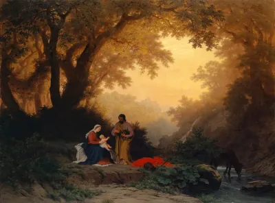 Rest Of The Holy Family On The Flight Into Egypt