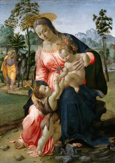 Rest On The Flight Into Egypt With The Infant Saint John The Baptist
