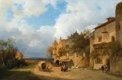 Resting In Front Of The Inn