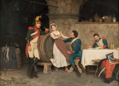 Resting Soldiers In A Tavern