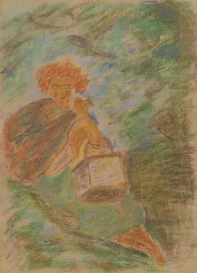 Resting Woman With A Basket